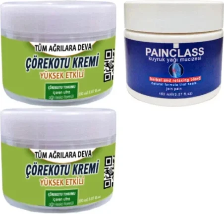Süper Çörek Otu Krem 2X150 Ml+Painclass 150 ml Kuyruk Yağı Kremi