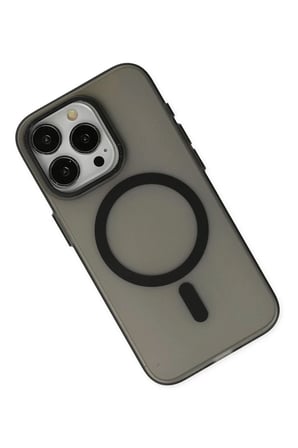 Apple iPhone 15 Pro Uyumlu Kılıf Lodos Magneticsafe Mat Kapak - Siyah