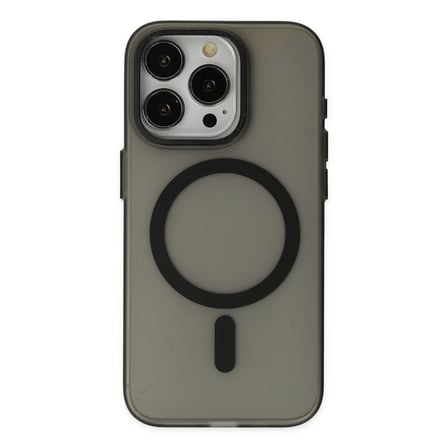 Apple iPhone 15 Pro Uyumlu Kılıf Lodos Magneticsafe Mat Kapak - Siyah