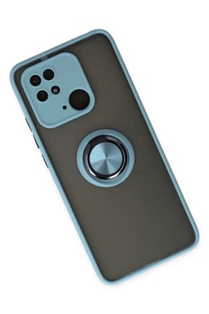 Xiaomi Redmi 10C Uyumlu Kılıf Montreal Yüzüklü Silikon Kapak - Buz Mavi