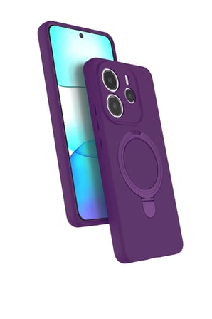 Xiaomi Redmi Note 14 4G Uyumlu Regal Magsafe Standlı Kapak - Derin Mor