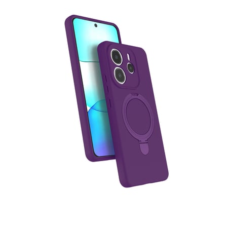Xiaomi Redmi Note 14 4G Uyumlu Regal Magsafe Standlı Kapak - Derin Mor