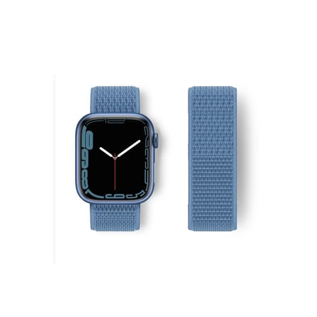 Apple Watch 42mm Uyumlu Hasırlı Cırtcırtlı Kordon - Mavi