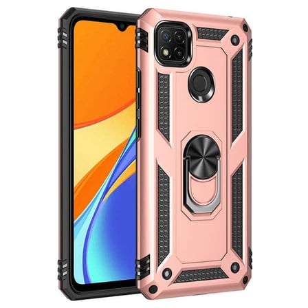 Xiaomi Redmi 9C Uyumlu Kılıf Sofya Yüzüklü Silikon Kapak - Rose