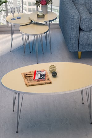 Gümüş Tel 4 lü Sehpa Seti