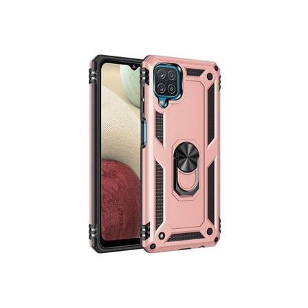 Samsung Galaxy A22 Uyumlu Kılıf Sofya Yüzüklü Silikon Kapak - Rose