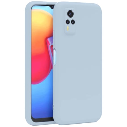 Vivo Y53S Uyumlu Kılıf Nano içi Kadife Silikon - Buz Mavi