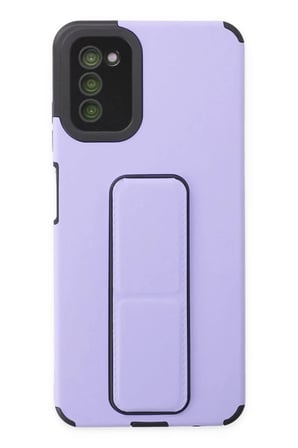 Samsung Galaxy A03S Uyumlu Kılıf Mega Standlı Silikon - Lila