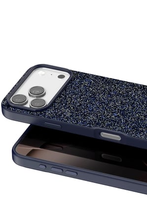 Onegif Apple iPhone 17 Pro Uyumlu Bright Simli Kapak - Mavi