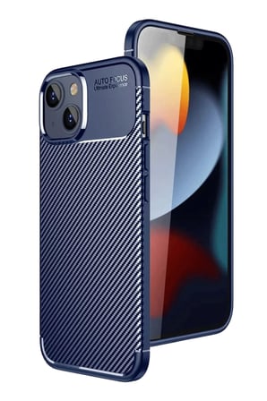 Apple iPhone 15 Uyumlu Kılıf Auto Focus Karbon Kapak - Lacivert