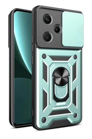 Xiaomi Redmi Note 13 Pro Plus Uyumlu Kılıf Pars Lens Yüzüklü Silikon - Yeşil