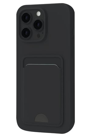 Apple iPhone 16 Pro Uyumlu Kılıf Kelvin Kartvizitli Silikon - Siyah