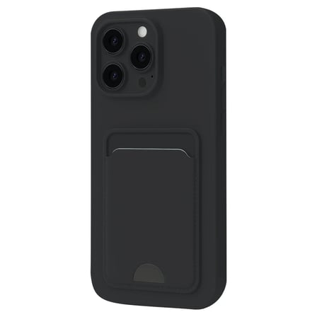 Apple iPhone 16 Pro Uyumlu Kılıf Kelvin Kartvizitli Silikon - Siyah