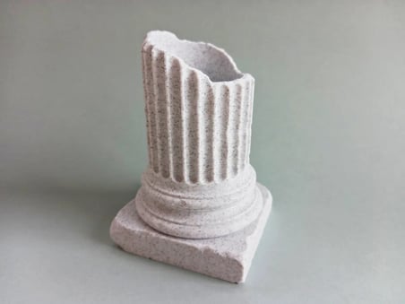 3D Baskı Antik Roma Sütunu Kalemlik İyonik Sütun Formlu Masaüstü Kalem Tutucu Beyaz