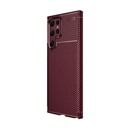 Samsung Galaxy S25 Ultra Uyumlu Kılıf Auto Focus Karbon Kapak - Bordo