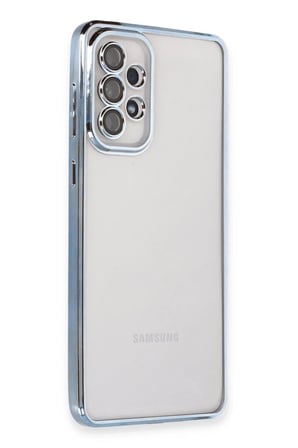 Samsung Galaxy A53 5G Uyumlu Kılıf Lensli Silikon - Açık Mavi