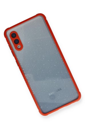 Samsung Galaxy A02 Uyumlu Kılıf Miami Şeffaf Silikon - Kırmızı