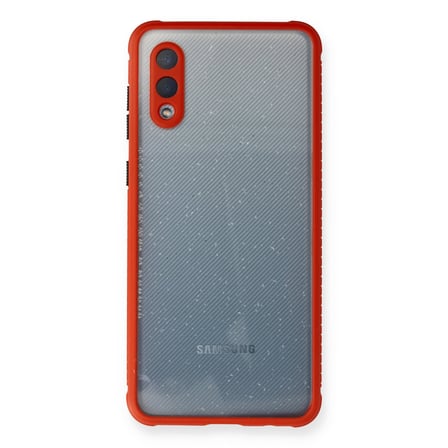 Samsung Galaxy A02 Uyumlu Kılıf Miami Şeffaf Silikon - Kırmızı