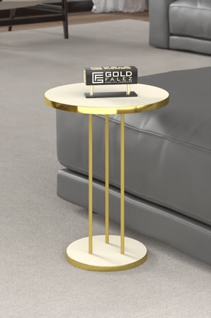 Gold Terra Sehpa Seti Krem Bej 4'lü