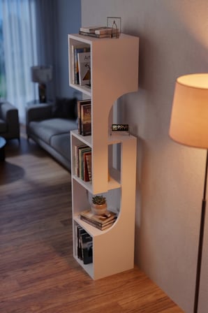 Bezos Professional Kitaplık Beyaz 5 Raflı 159 cm Yükseklik 30 cm Genişlik Suntalam