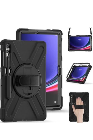 Galaxy X610 Tab S9 FE Plus 12.4 Kılıf Amazing Tablet Kapak - Siyah