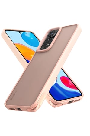 Xiaomi Redmi Note 11 Uyumlu Kılıf Elegant Kapak - Pudra
