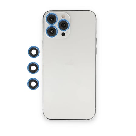 Apple iPhone 12 Pro Uyumlu Shine Kamera Lens - Mavi