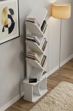 Yaprak Kitaplık Suntalam Beyaz 45x132