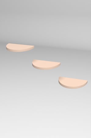 3 lü Oval Duvar Rafı Bej