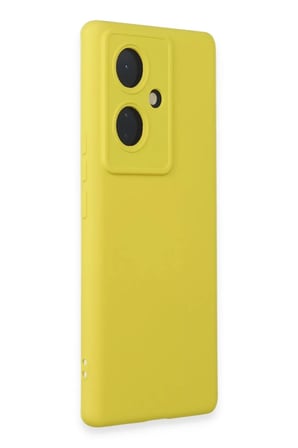 Vivo V29 Lite Uyumlu Kılıf Nano içi Kadife Silikon - Sarı