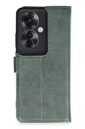 Oppo Reno 11F Uyumlu Kılıf Trend S Plus Kapaklı Kılıf - Yeşil