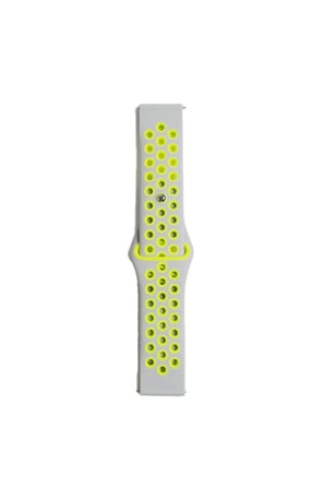 Watch 20mm Uyumlu Spor Delikli Kordon - Gri-Yeşil