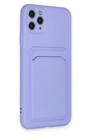 Apple iPhone 11 Pro Max Uyumlu Kılıf Kelvin Kartvizitli Silikon - Lila