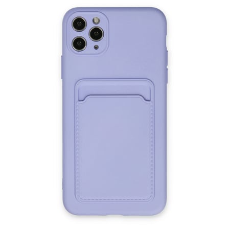 Apple iPhone 11 Pro Max Uyumlu Kılıf Kelvin Kartvizitli Silikon - Lila
