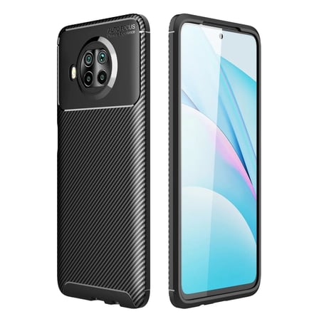Xiaomi Mi 10T Lite Uyumlu Kilif Auto Focus Karbon Kapak Siyah