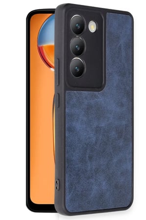 V30 Lite 4G Kılıf Aras Deri Kapak - Lacivert