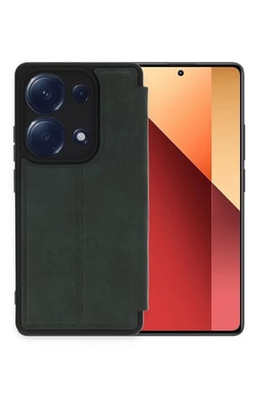 Xiaomi Redmi Note 13 Pro 4G Uyumlu Kılıf Flip Cover - Koyu Yeşil