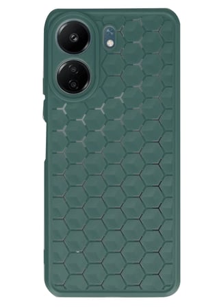 Xiaomi Redmi 13C Uyumlu Kılıf Petek Silikon Kapak - Koyu Yeşil