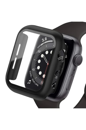 Apple Watch Ultra 49mm Uyumlu Camlı Kasa Ekran Koruyucu - Siyah
