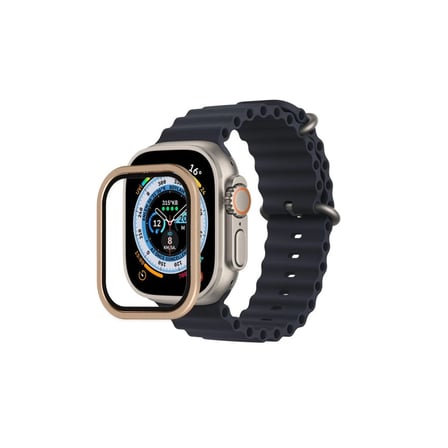 Apple Watch Ultra 49mm Uyumlu Alüminyum Kasa Cam Ekran Koruyucu - Yıldız Işığı
