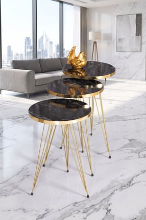 Bezos Professional Zigon Sehpa Siyah Gold Bendir Tel 47 cm
