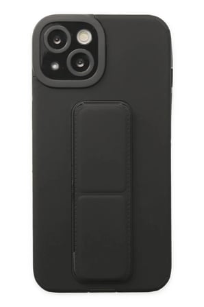 Apple iPhone 14 Plus Uyumlu Kılıf Mega Standlı Silikon - Siyah