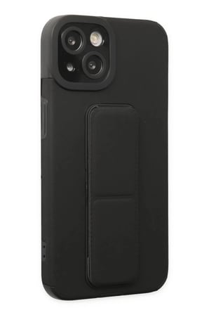 Apple iPhone 14 Plus Uyumlu Kılıf Mega Standlı Silikon - Siyah