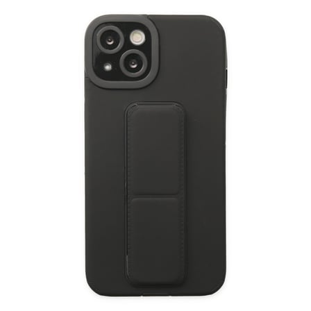 Apple iPhone 14 Plus Uyumlu Kılıf Mega Standlı Silikon - Siyah