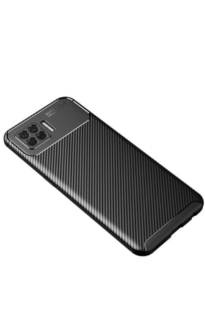 Oppo A73 Uyumlu Kılıf Auto Focus Karbon Kapak - Siyah