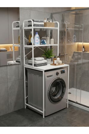 Çamaşır Makinesi Üstü Raf Beyaz 70 cm