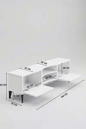 Vera TV Sehpası Suntalam Beyaz 160x35 cm