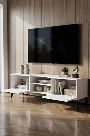 Vera TV Sehpası Suntalam Beyaz 160x35 cm