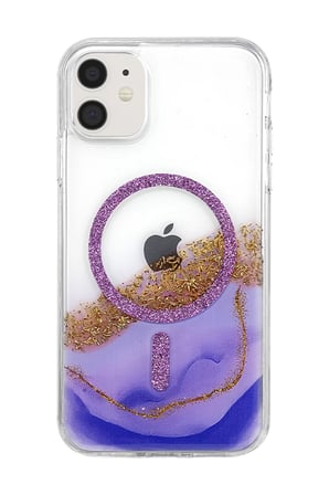 Onegif iPhone 11 Lotus Simli Magsafe Kapak - Mor