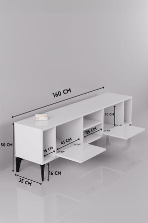 Linya TV Sehpası Suntalam Beyaz 160x35 cm